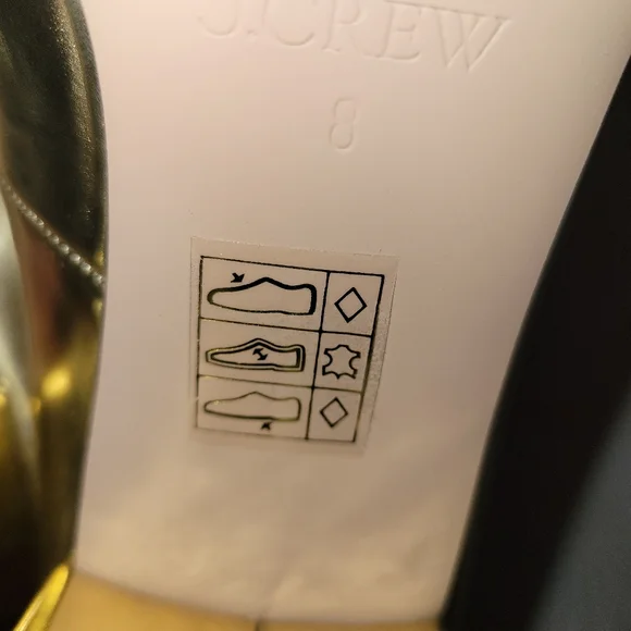 J.Crew Maisie Gold Metallic Block Heel Mary Jane Pumps NWOT Size 8 - Picture 6 of 9